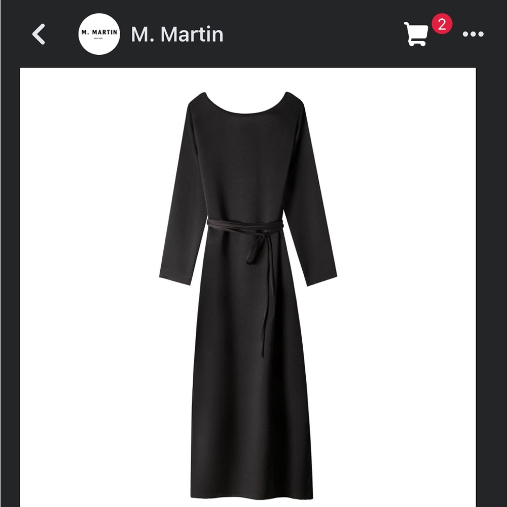 NWT M. Martin Long Sleeve Back Ballet Midi Dress Black Size Large - Picture 9 of 9